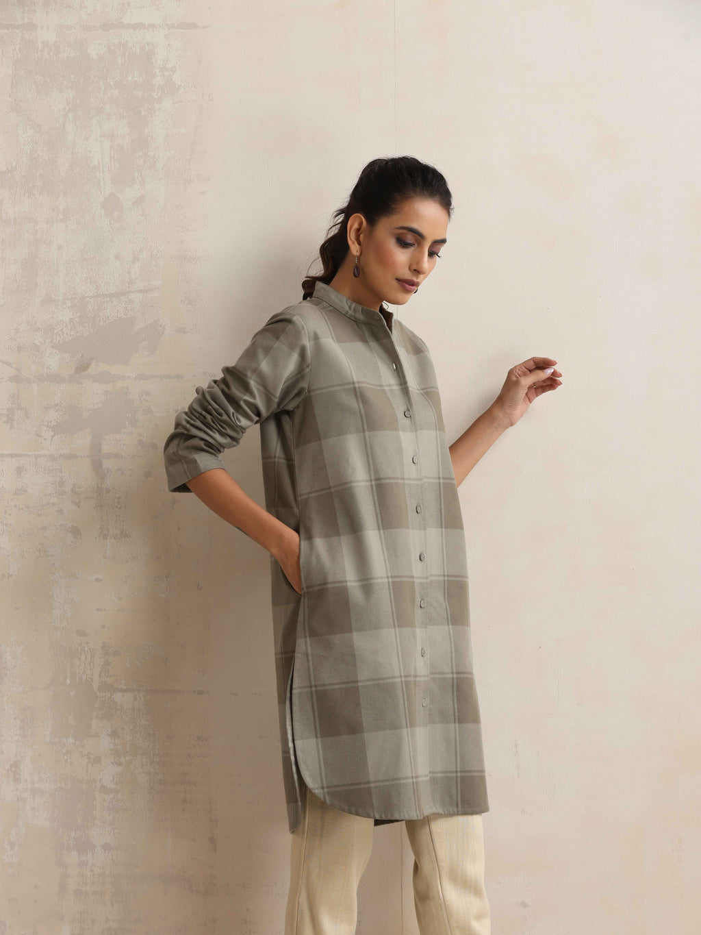 trueBrowns Green Check Winter Shirt Top | Grocsy
