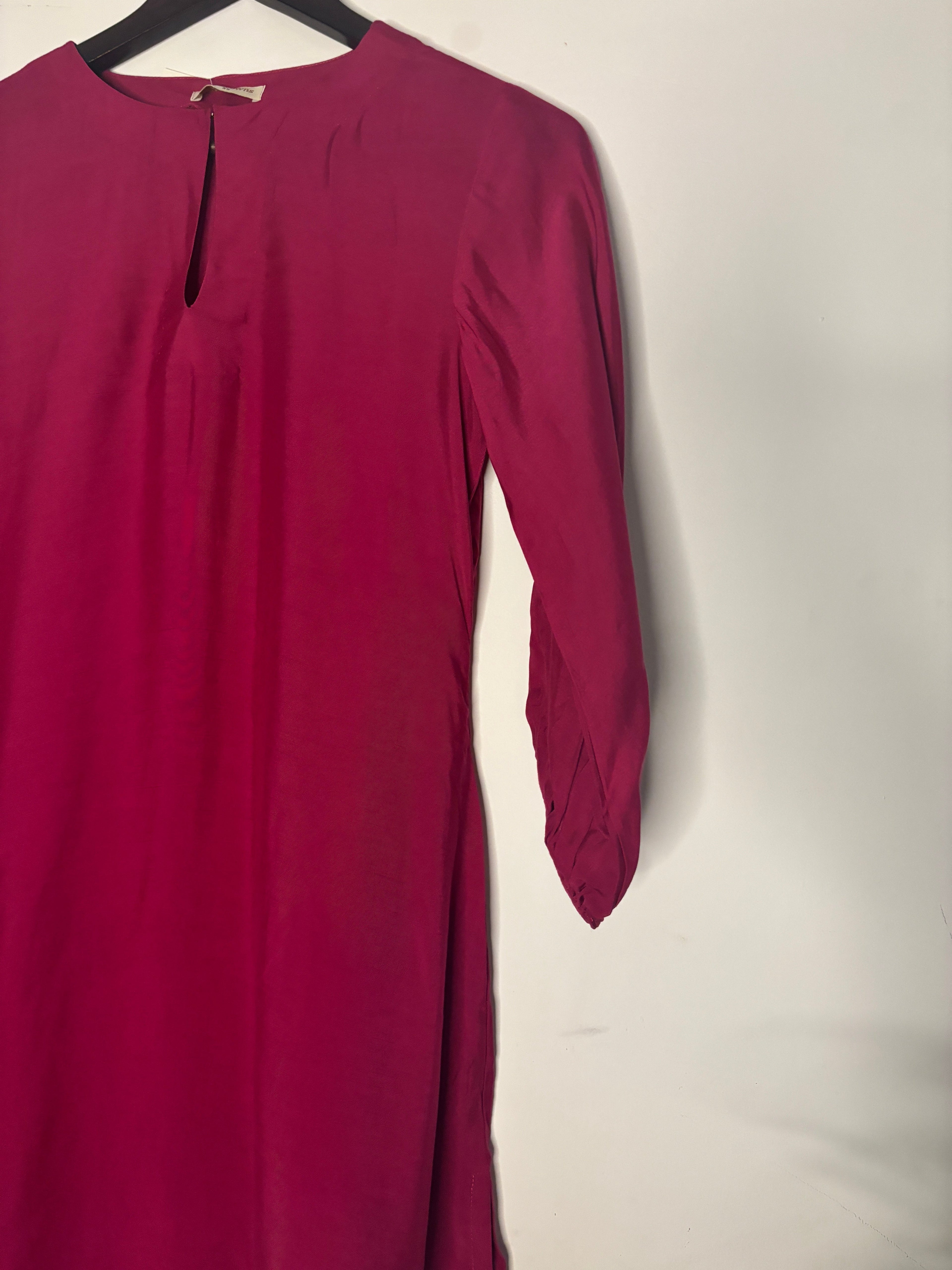 trueBrowns Pink Solid Muslin Top | Grocsy