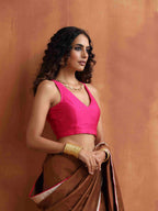 trueBrowns Pink Silk Sleeveless Blouse | Grocsy
