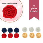 Confect Edible Sugar Roses Cake Toppers - Pack of 12 (03) | Grocsy