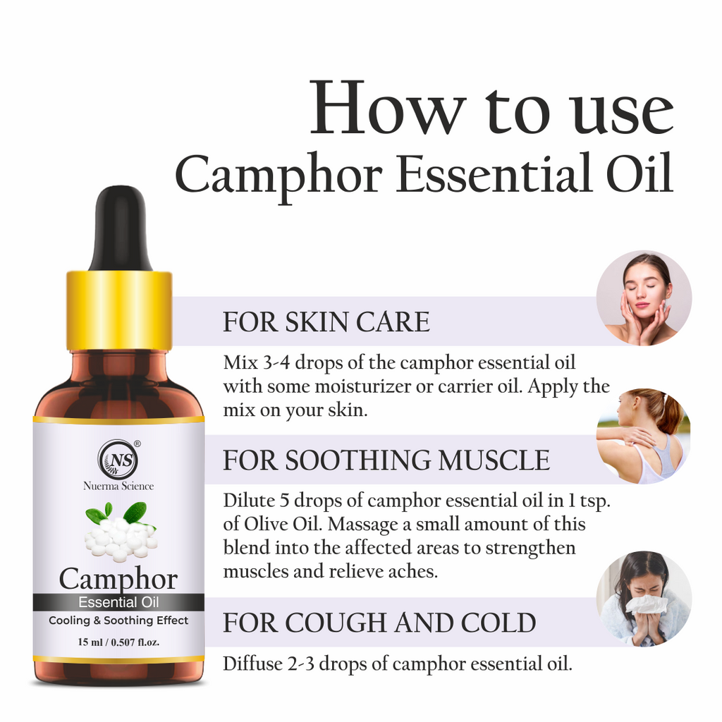 Nuerma Science Camphor (Kapoor) Cold Pressed Oil For Skin & Hair Care | Grocsy
