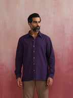 trueBrowns Men's Purple Cotton Shirt | Grocsy