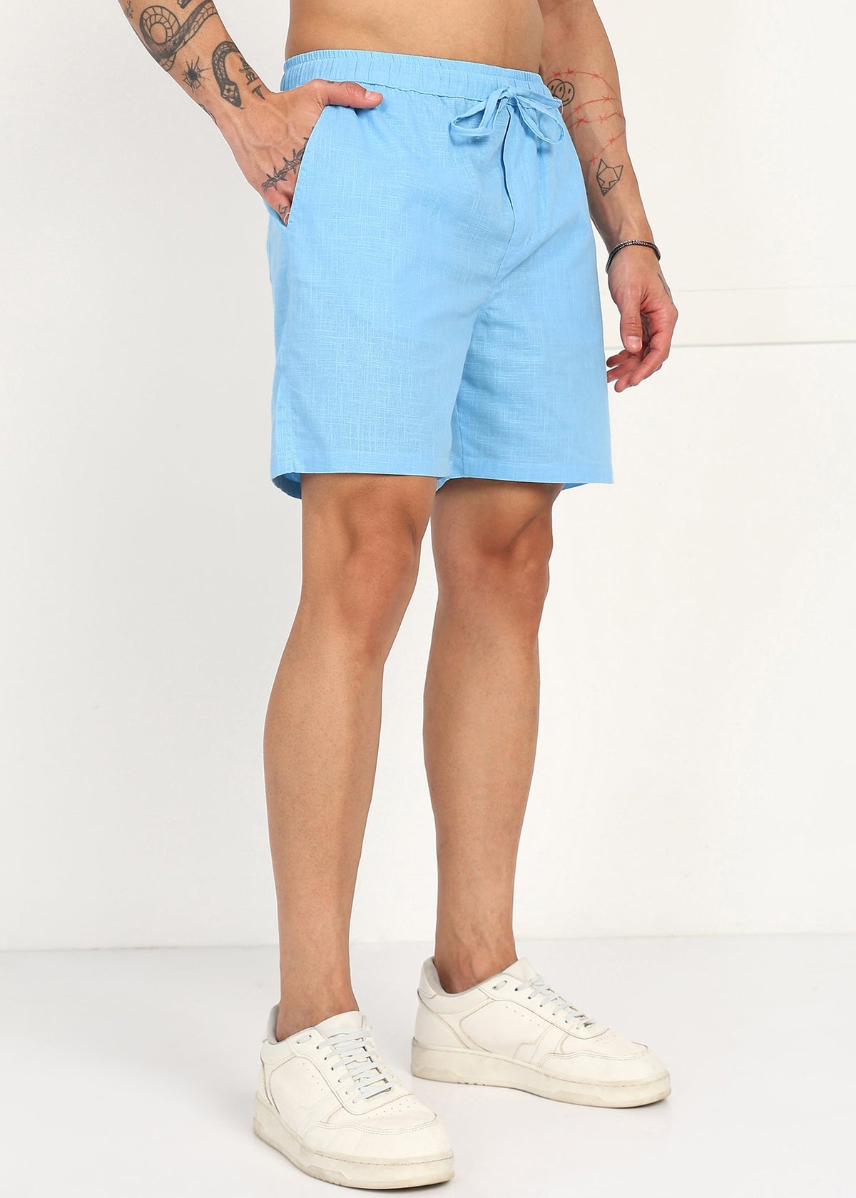 Fabmade Skyflow Linen Shorts | Grocsy