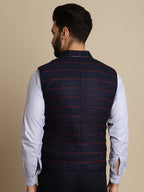 Even Apparels Men's Blue Waistcoat with Notched Lapel | Grocsy