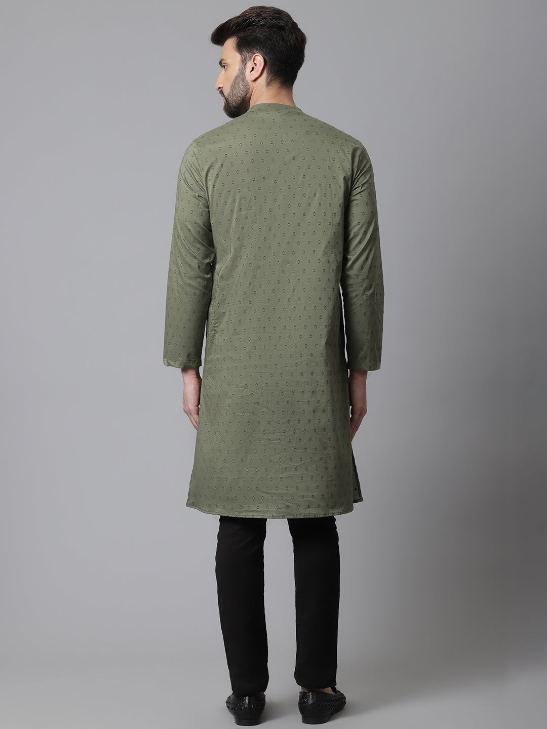 Even Apparels Green Sherwani Kurta With Asymetrical Cut | Grocsy
