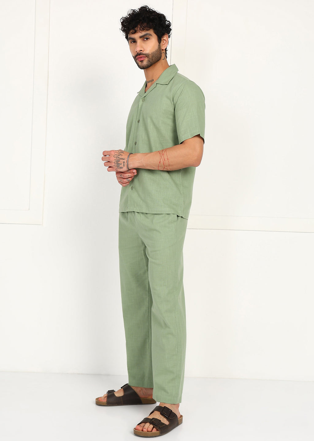Fabmade Sage Flow Linen Co-Ord Set | Grocsy