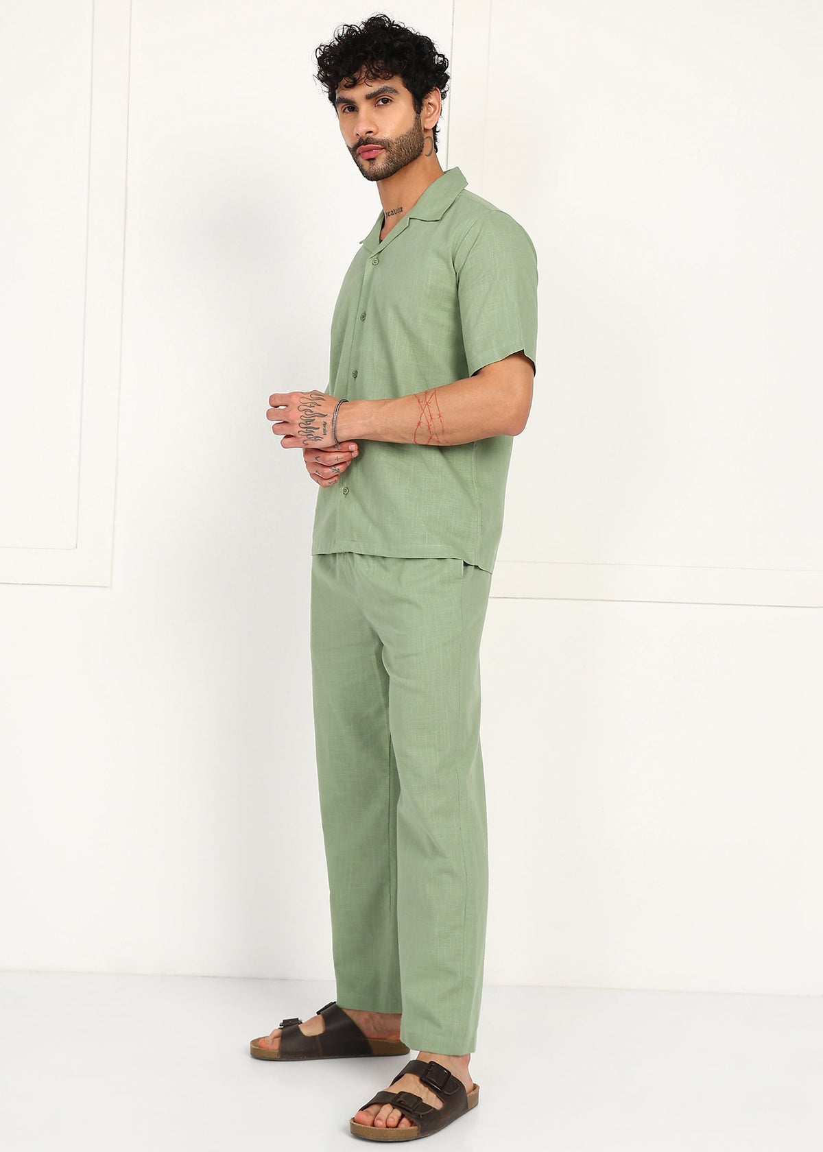Fabmade Sage Flow Linen Co-Ord Set | Grocsy
