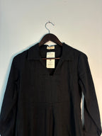 trueBrowns Black Slub Top | Grocsy