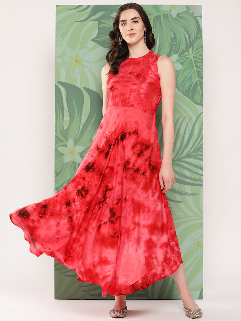 InWeave Women's Red Tie And Die Dress | Grocsy
