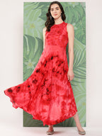 InWeave Women's Red Tie And Die Dress | Grocsy