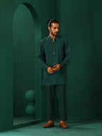 trueBrowns Men's Turquoise Dobby Co-ord Set | Grocsy