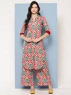Ahalyaa Women Ethnic Motifs Printed Regular Gotta Patti Kurta with Palazzos | Grocsy