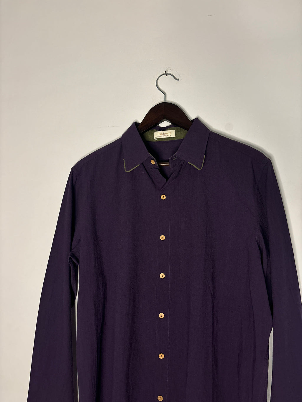 trueBrowns Purple Slub Men's Shirt | Grocsy