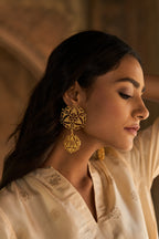 trueBrowns Gold-Polished Circle Drop Earrings | Grocsy