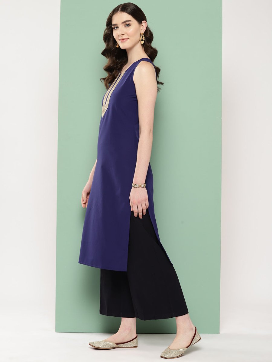 Ahalyaa Women Yoke Design Sequinned Kurta | Grocsy