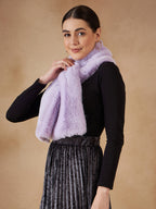InWeave Women's Light Mauve Faux Fur Neck Warmer | Grocsy