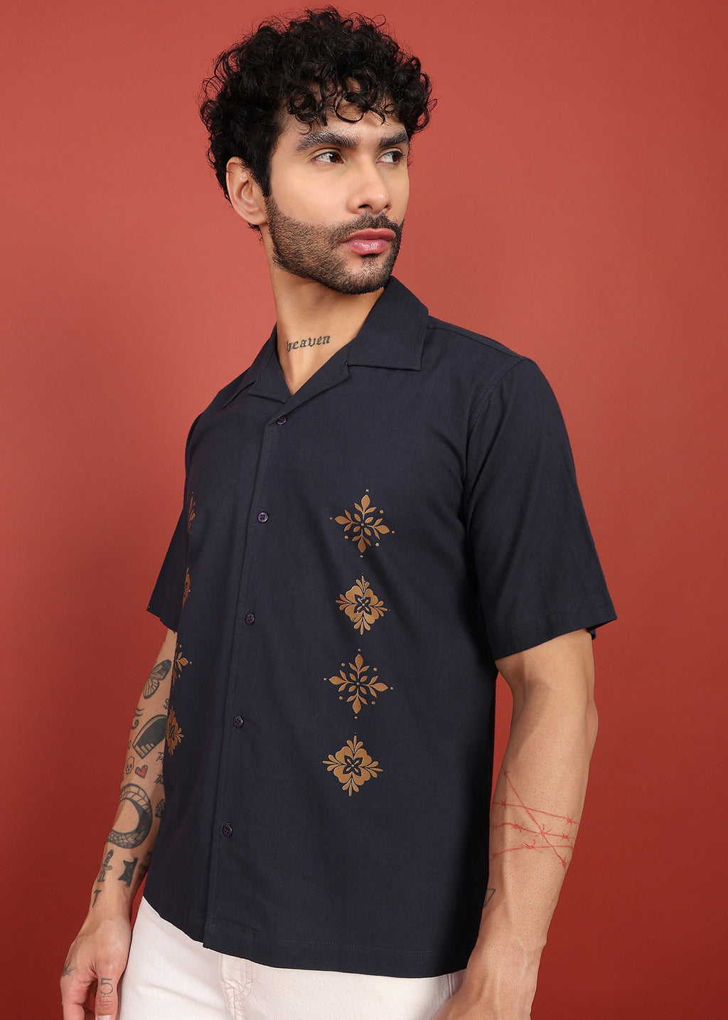Fabmade Midnight Bloom Printed Shirt | Grocsy