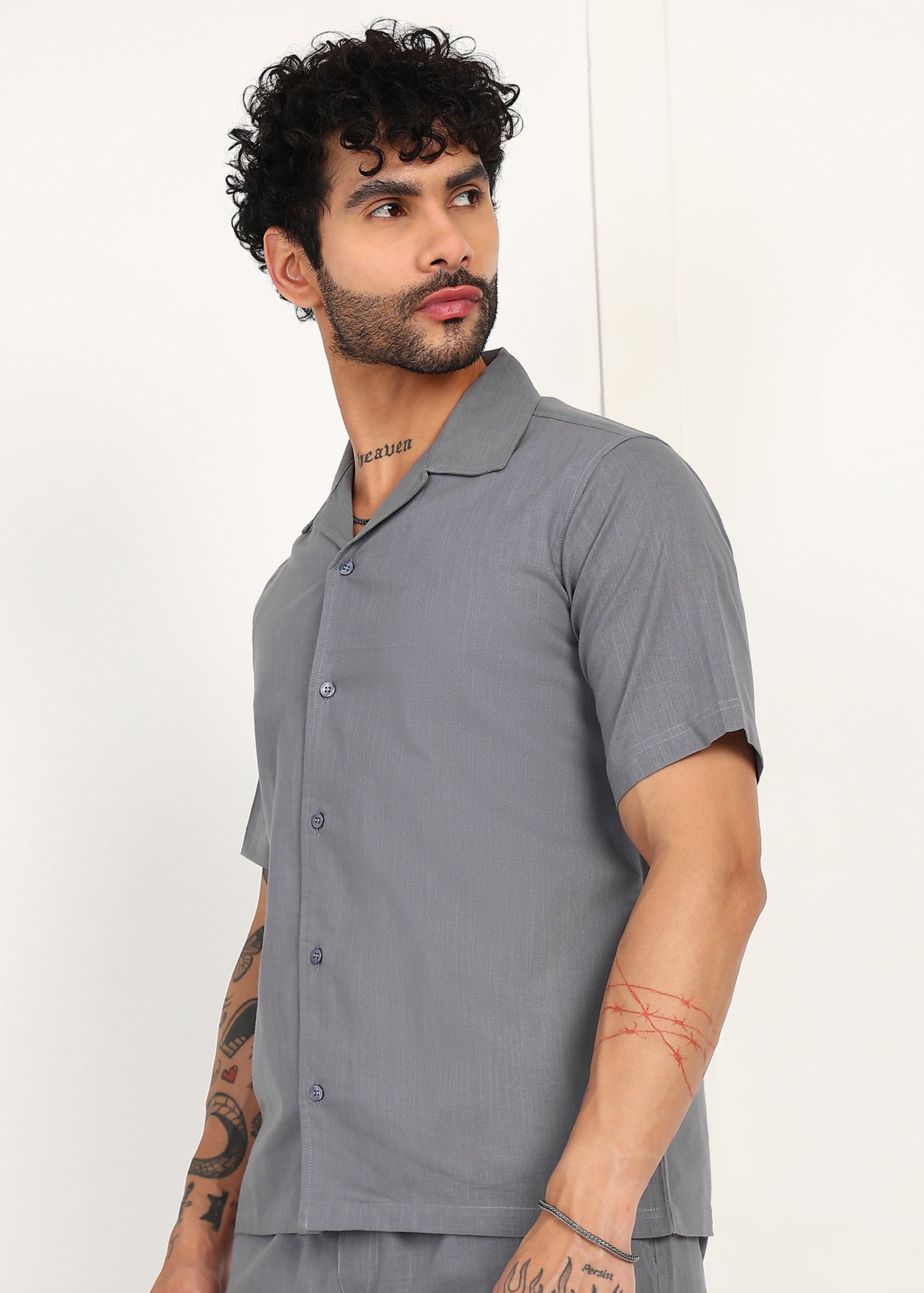 Fabmade Slate Ease Linen Co-Ord Set | Grocsy