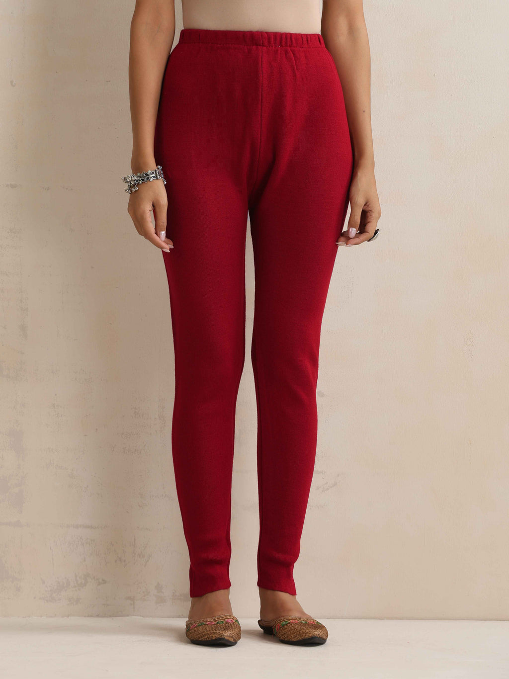 trueBrowns Maroon Woollen Leggings | Grocsy