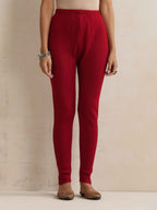 trueBrowns Maroon Woollen Leggings | Grocsy