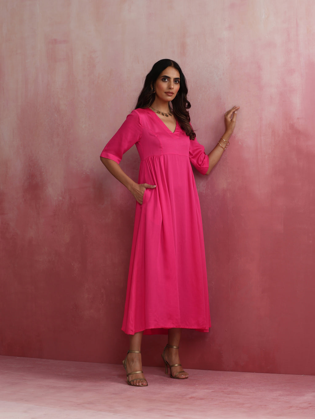 trueBrowns Modal Pink Dress | Grocsy
