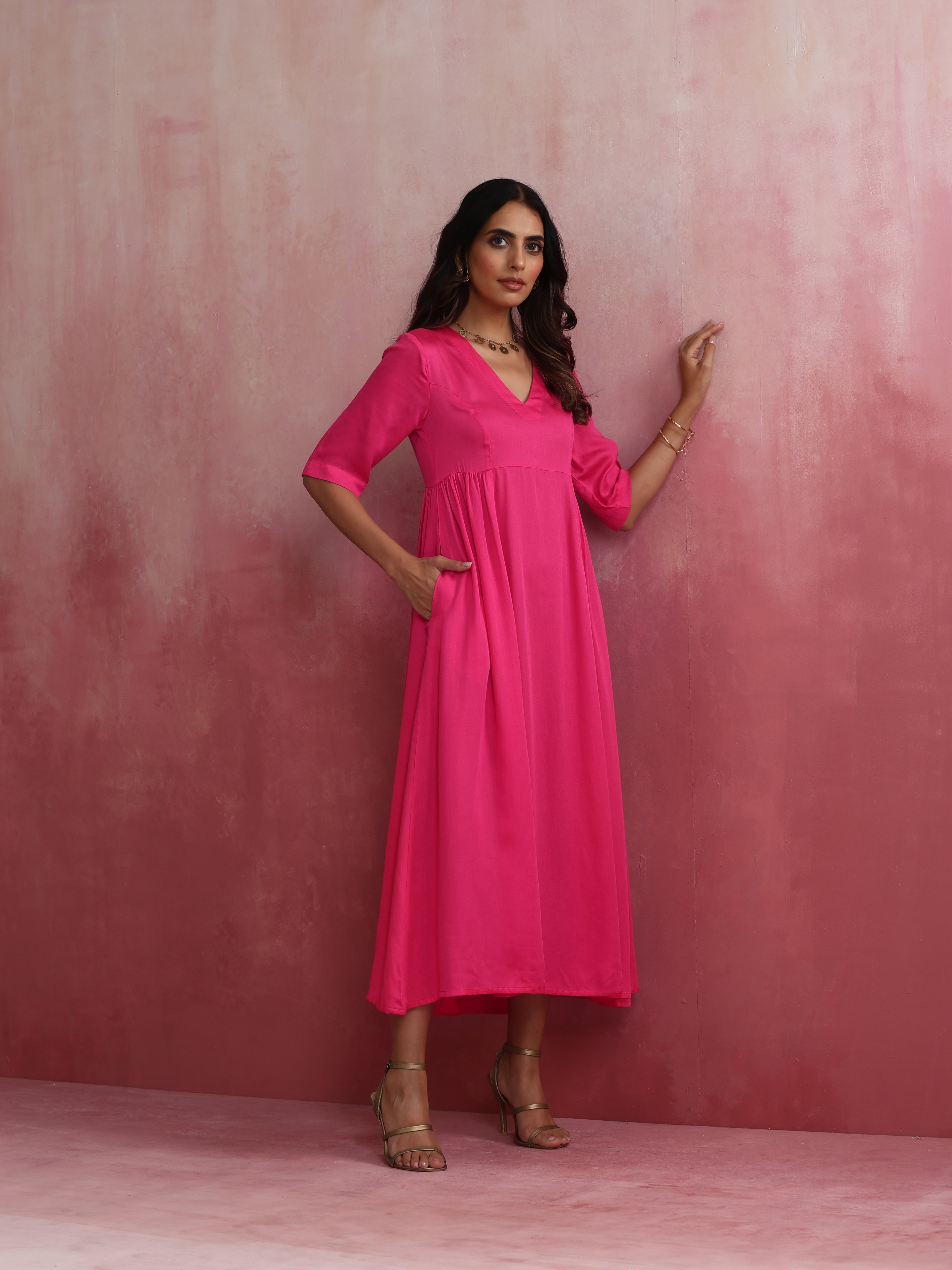 trueBrowns Modal Pink Dress | Grocsy