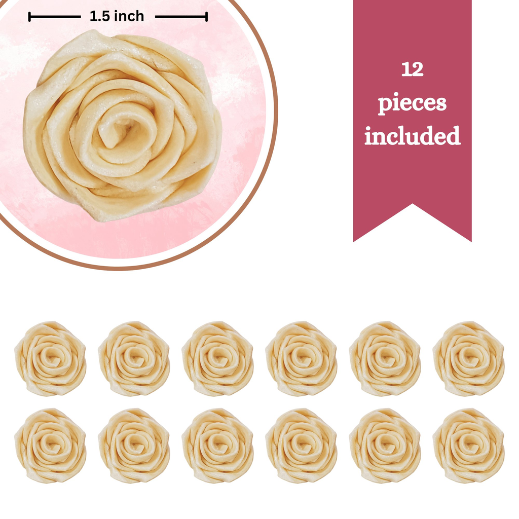 Confect Pearl | Edible Metallic Sugar Roses Topper | Grocsy