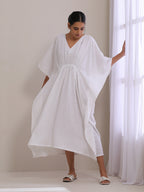 trueBrowns White Dobby Kaftan Dress | Relove | Grocsy