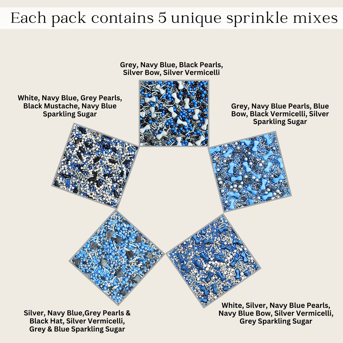 Confect Black, Blue & White | (04) Father's Day Sprinkles | Grocsy