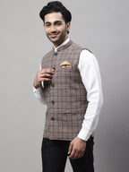 Even Apparels Men's Beige Pure Wool Nehru Jacket | Grocsy