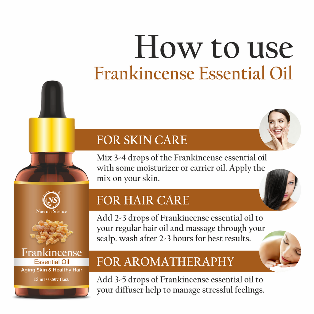 Nuerma Science Frankincense Essential Oil For Anti-Acne, Hair Care & Aromatherapy | Grocsy