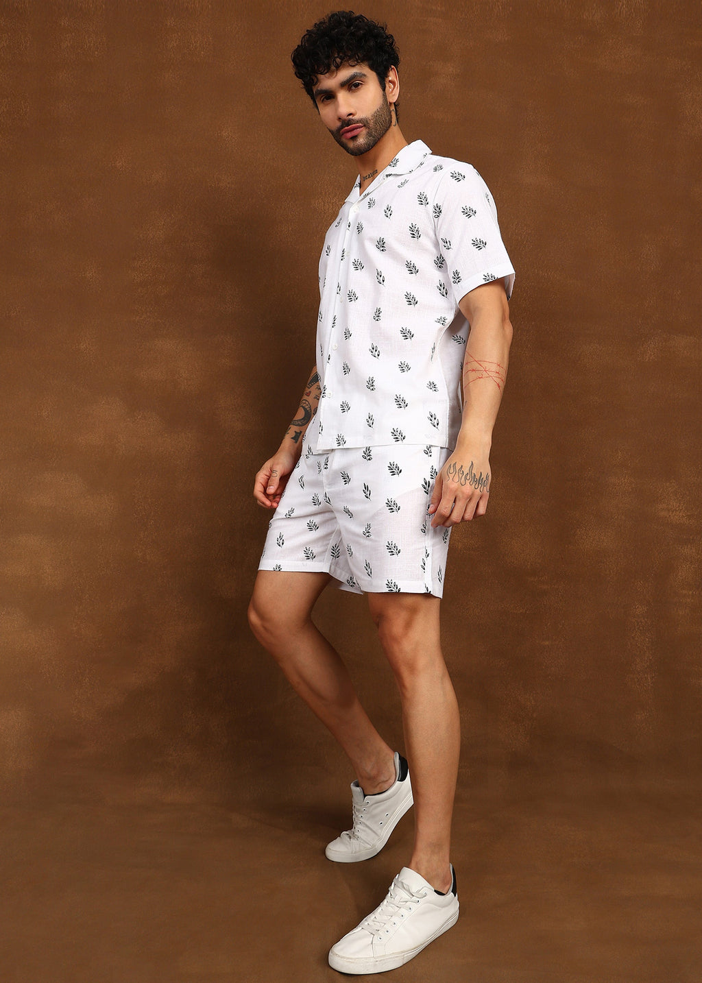 Fabmade Leaf Whisper Linen Co-Ord Set | Grocsy