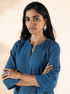 trueBrowns Blue Cotton Dobby Co-ord Set | Grocsy