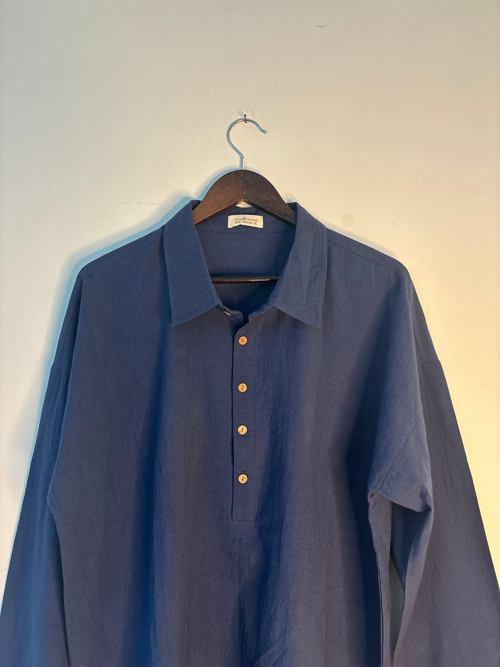 trueBrowns Blue Men's Shirt Kurta | Grocsy