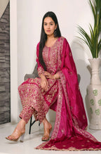 Teeya Creation Rani Color Chinon Silk Heavy Embroidery Work Fully Stitched Salwar Suit | Grocsy