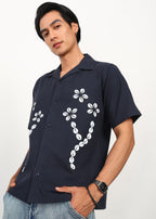 Fabmade Midnight Bloom Linen Shirt | Grocsy