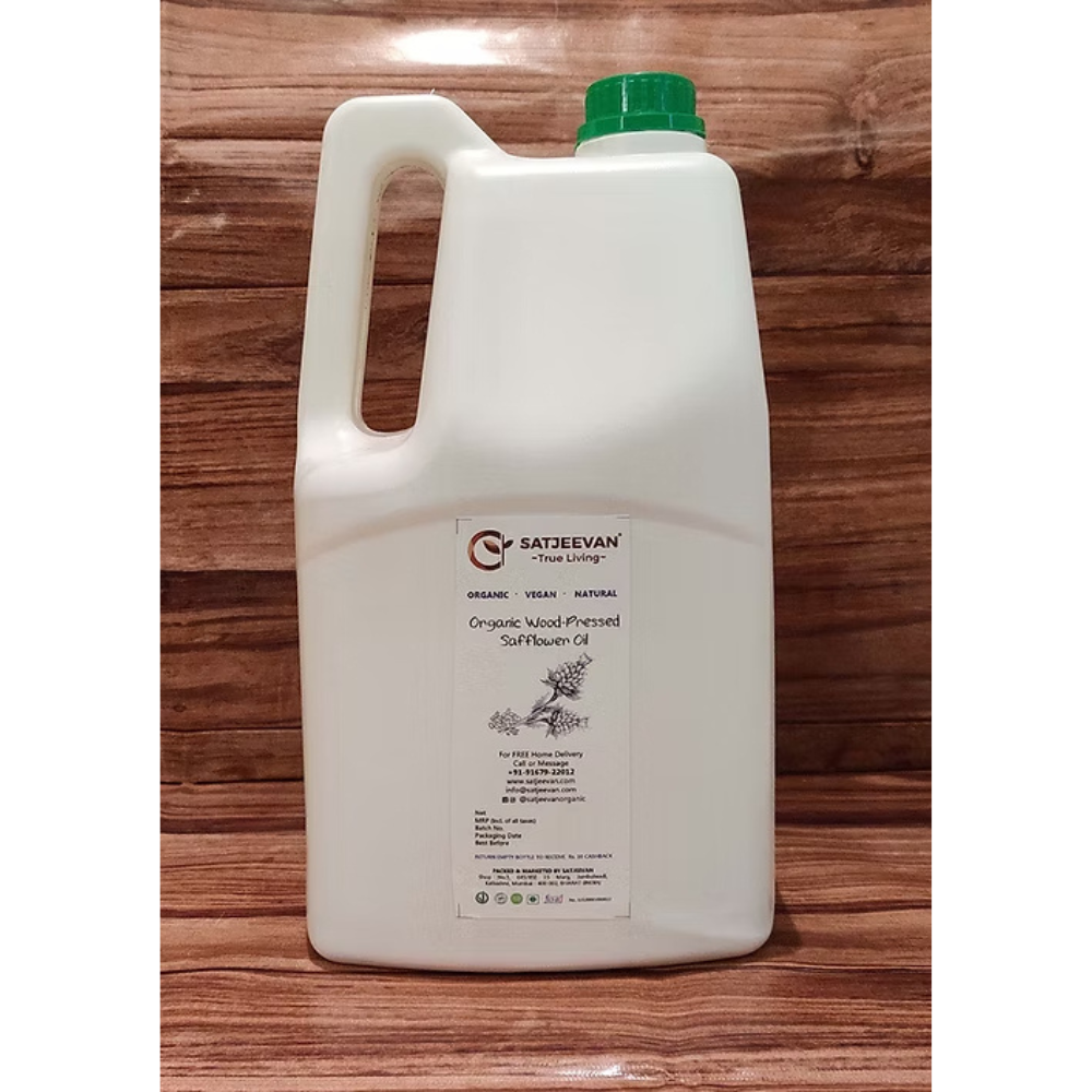 Satjeevan Organic Wood-Pressed Safflower Oil | Grocsy