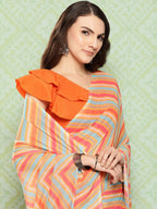 Ahalyaa Leheriya Poly Chiffon Saree | Grocsy