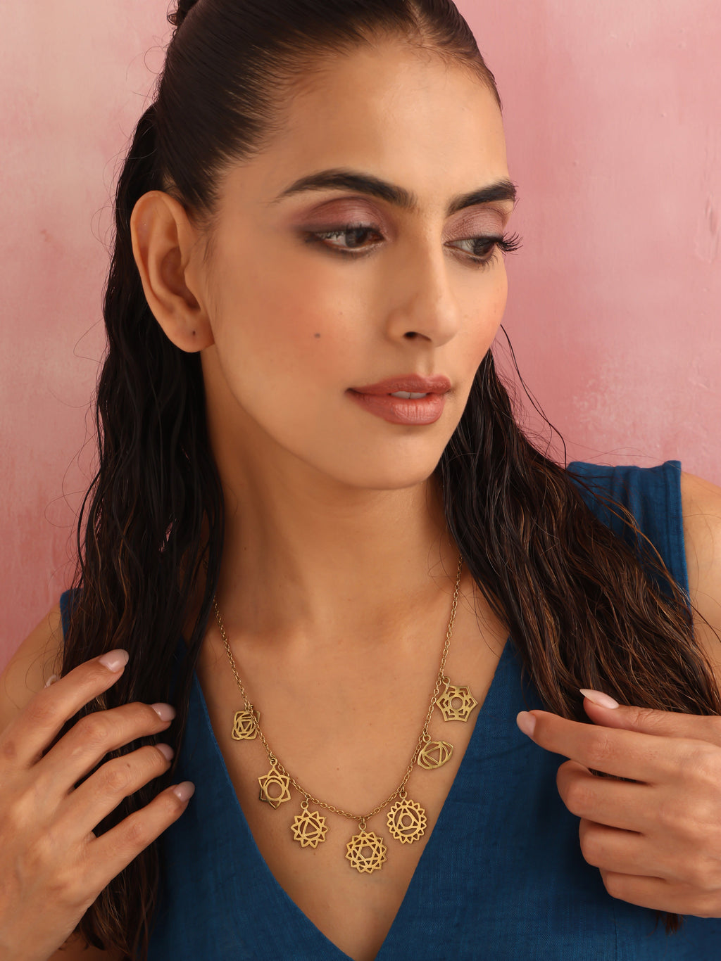 trueBrowns Brass Dangle Necklace | Grocsy