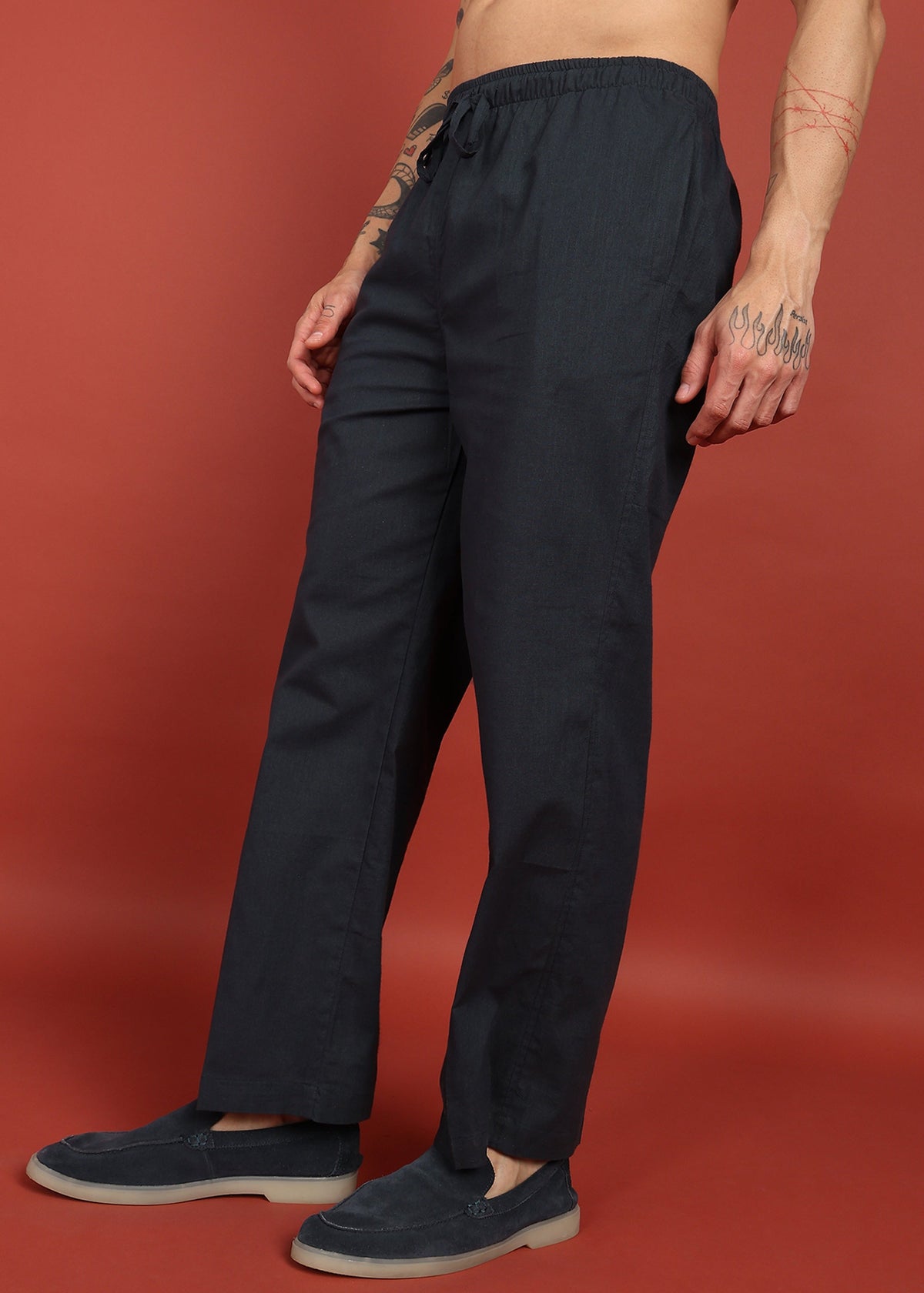Fabmade Midnight Ease Relaxed-Fit Trousers | Grocsy