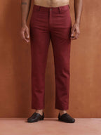 trueBrowns Men's Rust Cotton Twill Pants | Grocsy