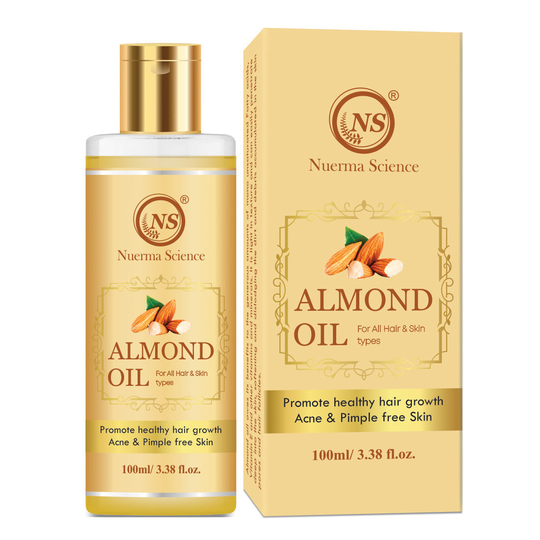 Nuerma Science Pure Almond Hair Oil for Natural Hair Growth | Grocsy