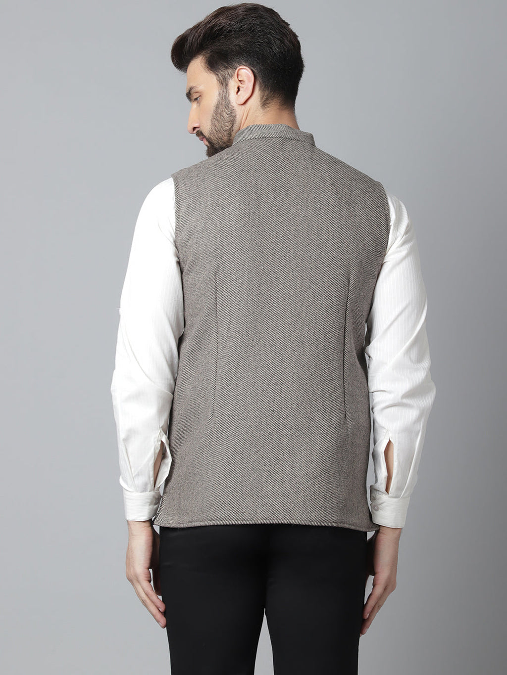 Even Apparels Men's Cream Pure Wool Nehru Jacket | Grocsy