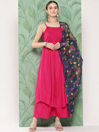 InWeave Women's Fuchsia Strappy Set W Navy Pink Or Dupatta | Grocsy