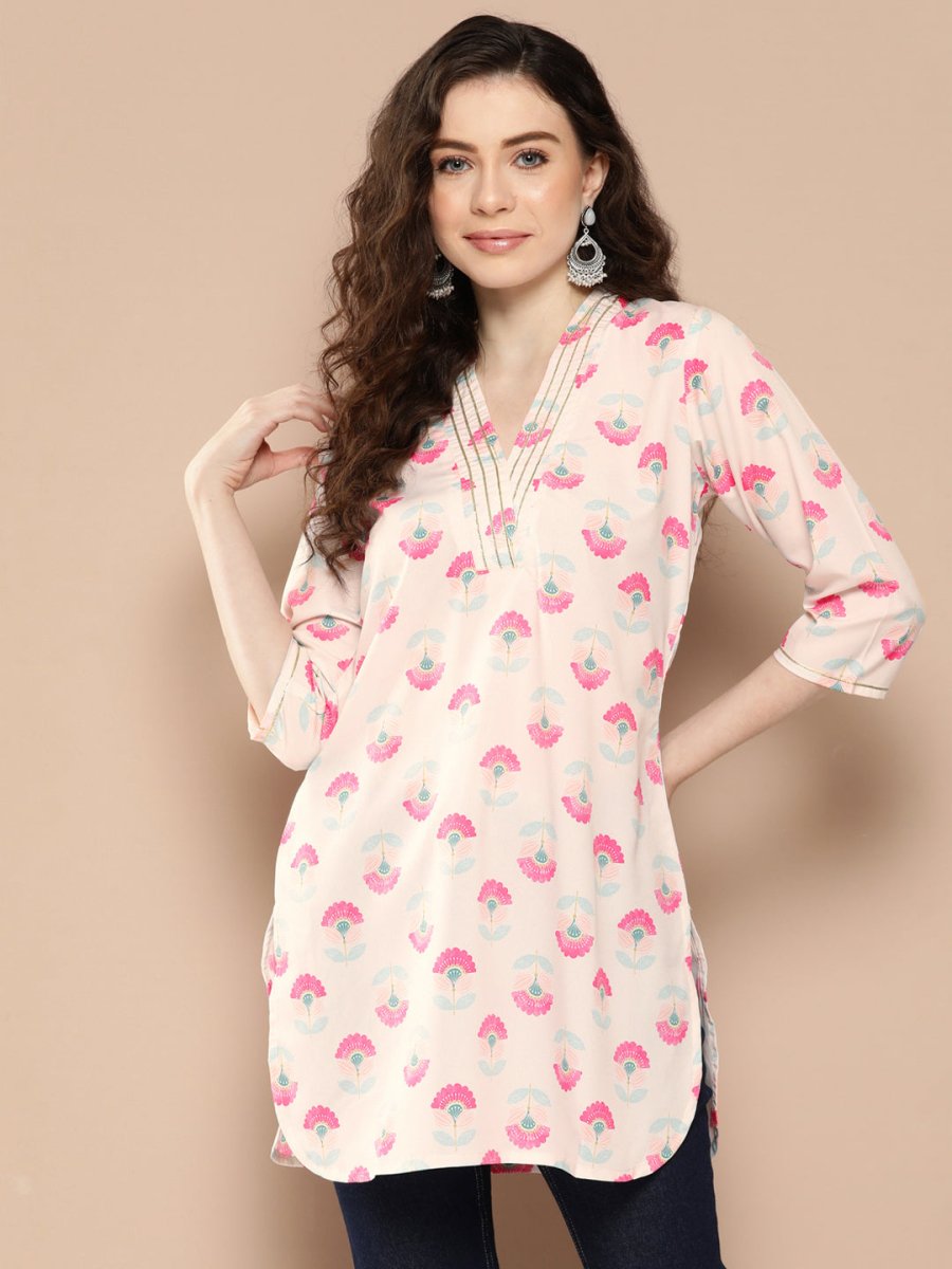 Ahalyaa Floral Printed Tunic | Grocsy