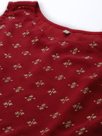 Ahalyaa Boat Neck Printed Embellished Tunic | Grocsy