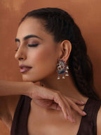 trueBrowns Silver Tone Pearl Drop Earrings | Grocsy