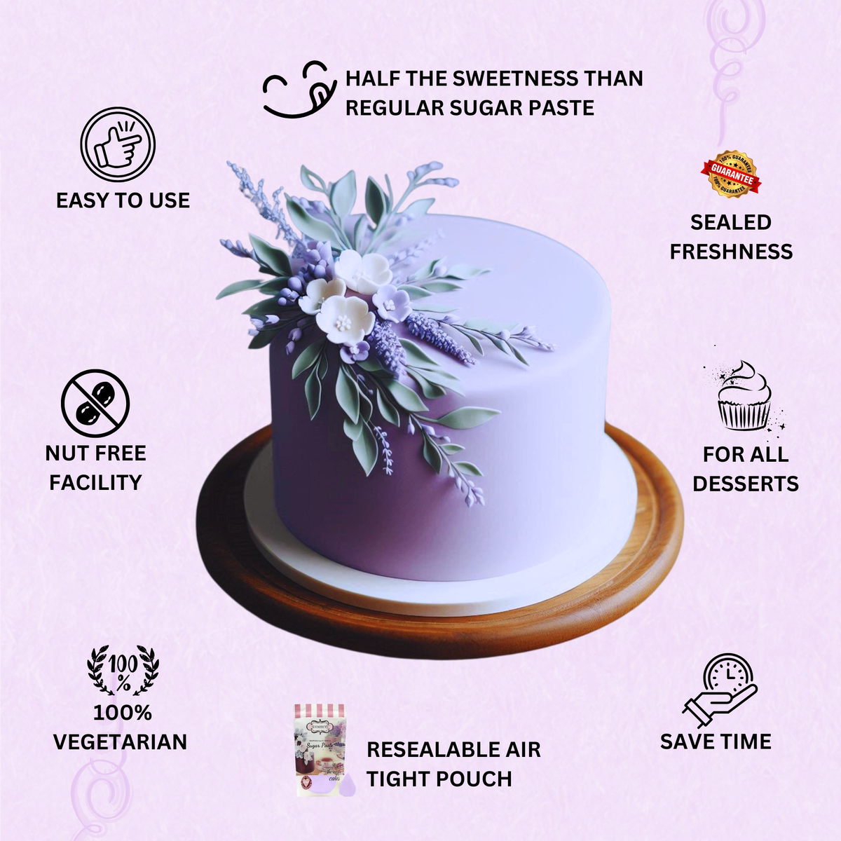Confect Lavender Fondant | Edible Sugarpaste | Grocsy
