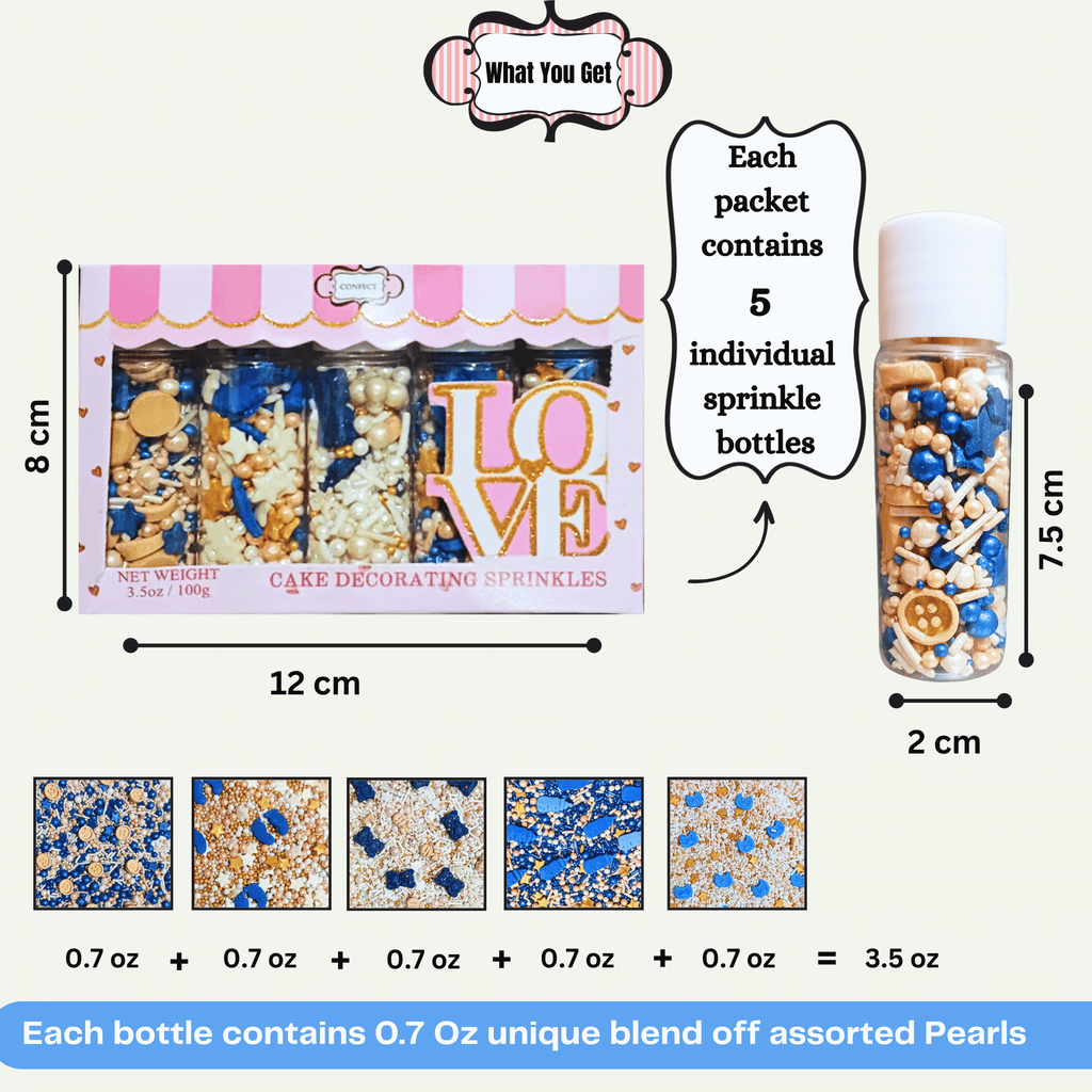 Confect Boys Baby Shower Sprinkles | Gender Reveal Sprinkles | Edible Sprinkles | Grocsy