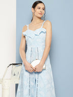Ahalyaa Printed Basic Jumpsuit with Ruffles | Grocsy